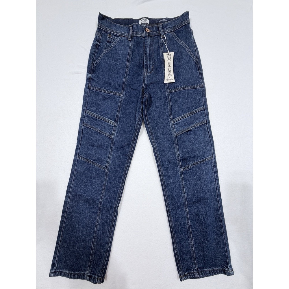 NWT Kensie Jeans‎ Retro Luxe Stetch Utility 8 / 29 Astrid High Rise Straight